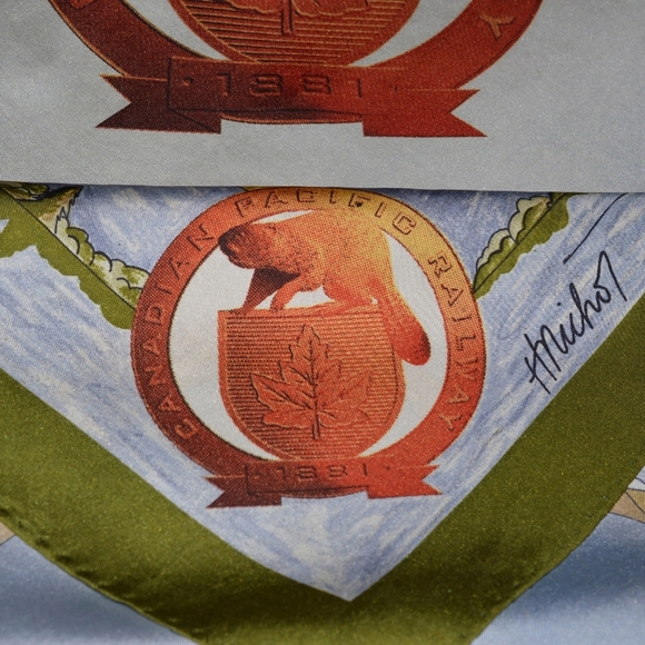 Vintage Silk Scarf by CANADIAN PACIFIC RAILWAY 1881 H MICHOL 1981 - Picture 7 of 10